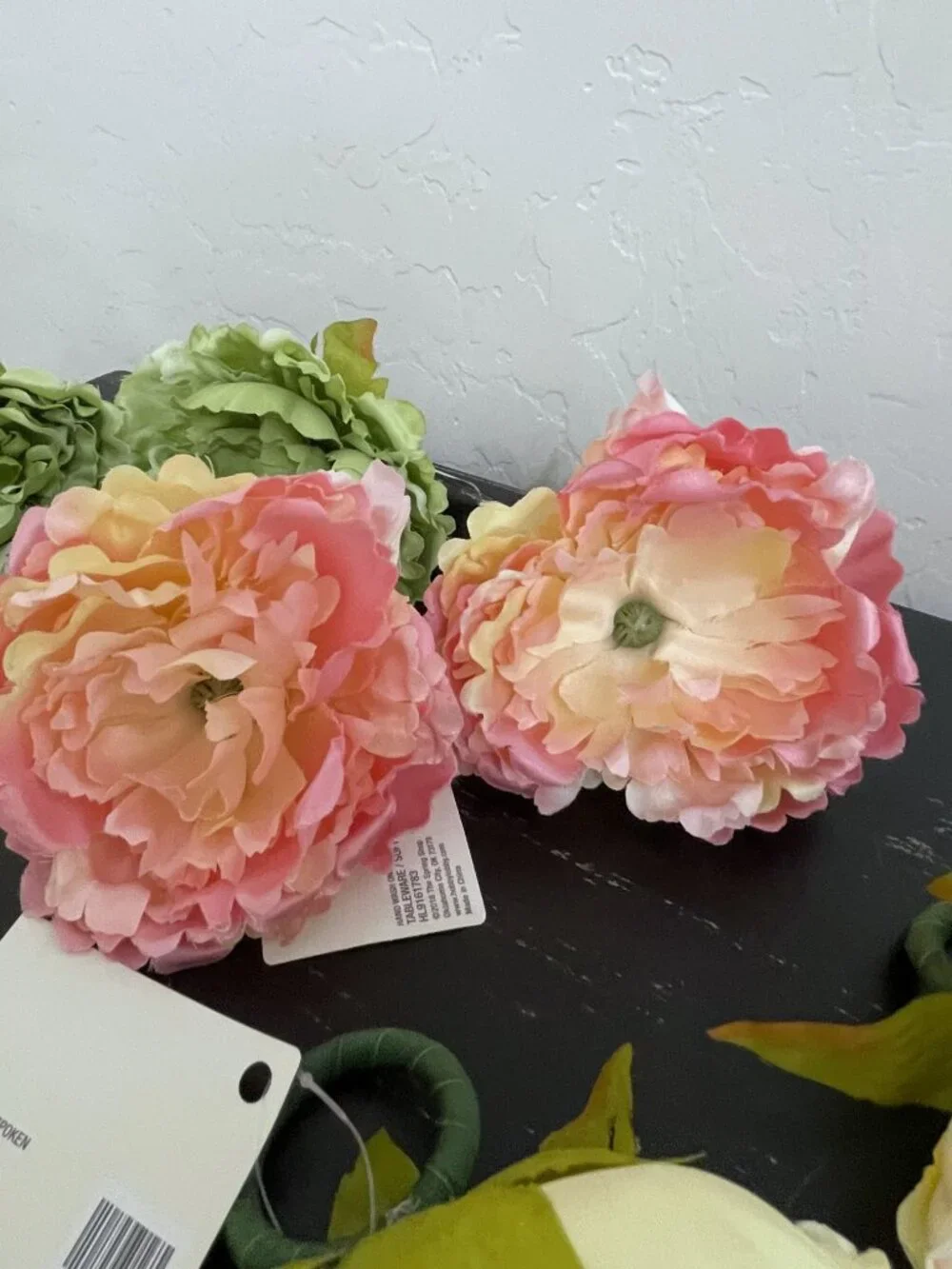 New Napkin Rings Fake Faux Flowers Set of 6